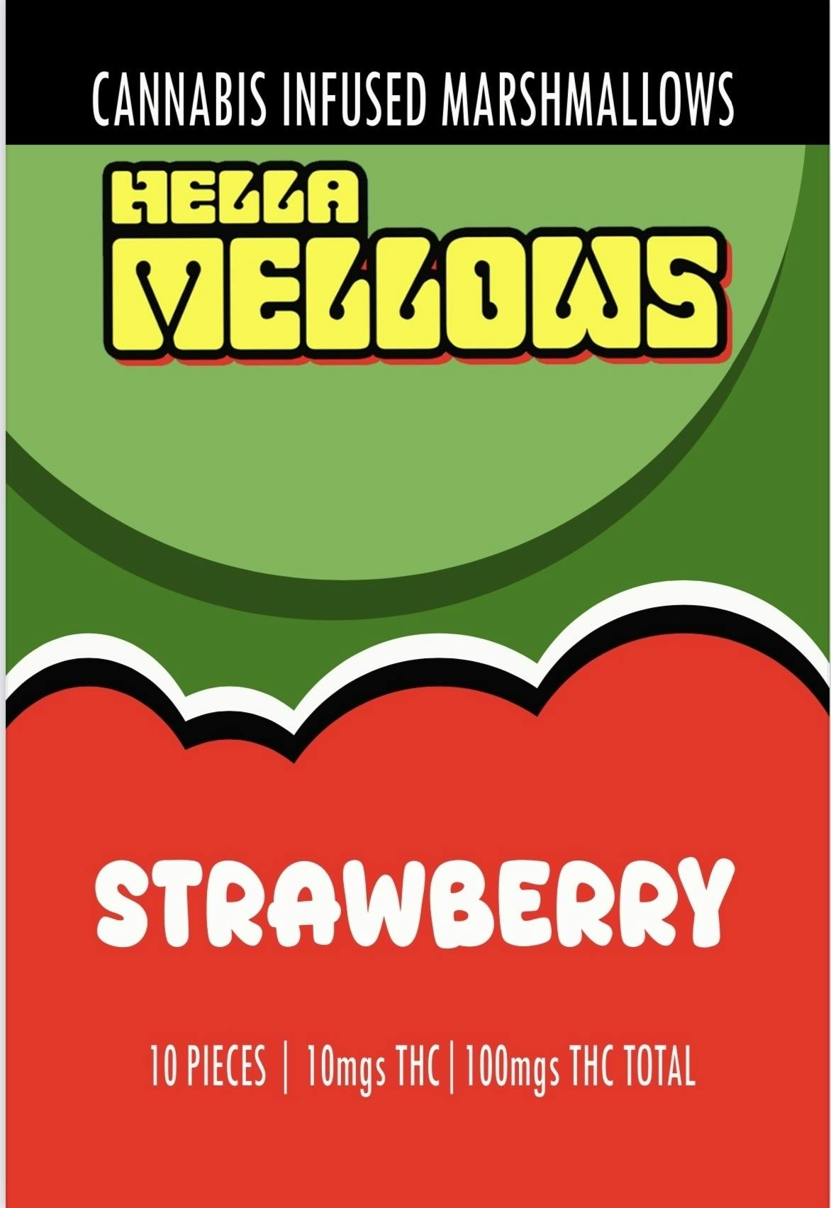 Chef Munchies - Hella Mellows | Strawberry Infused Marshmallows | 100mg | 10ct | 10mg ea - 1