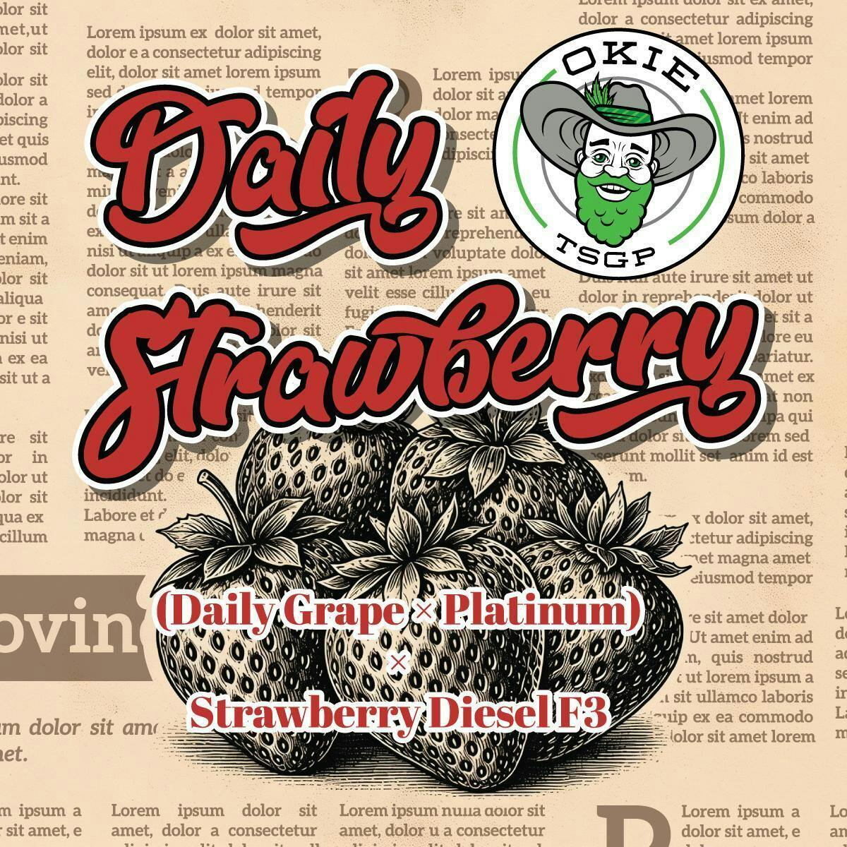Okie TSGP - Daily Strawberry - Disposable Live Rosin Cart - 0.5g - 1