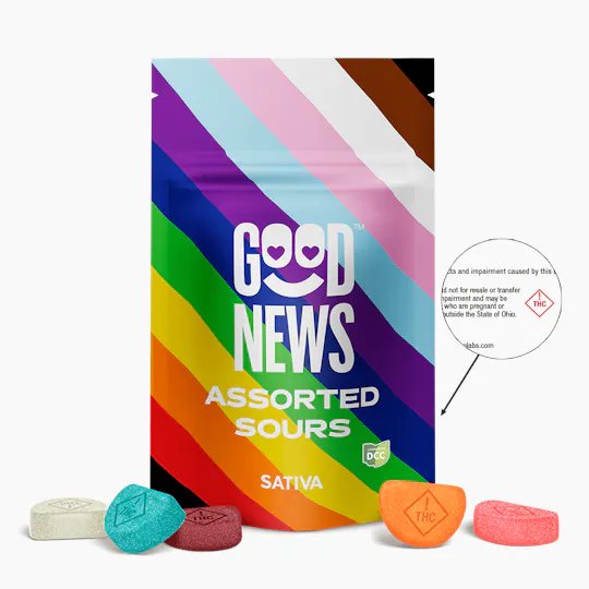 Good News - Pride Assorted Sour Gummies | 100mg | 10ct | 10mg/ea - 1