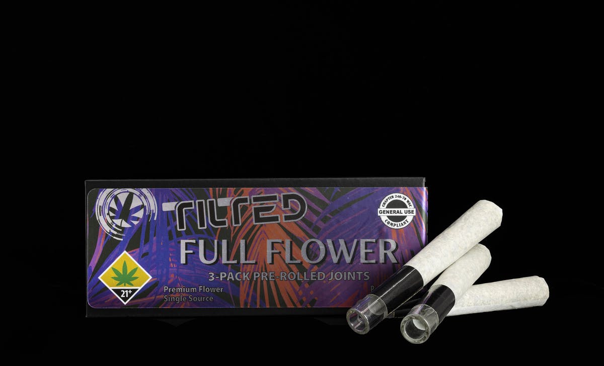 Tilted by Bellevue Cannabis Co - GMO x Mind Flayer | Glass Tip Joints | 1.2g each | 3pk - 1