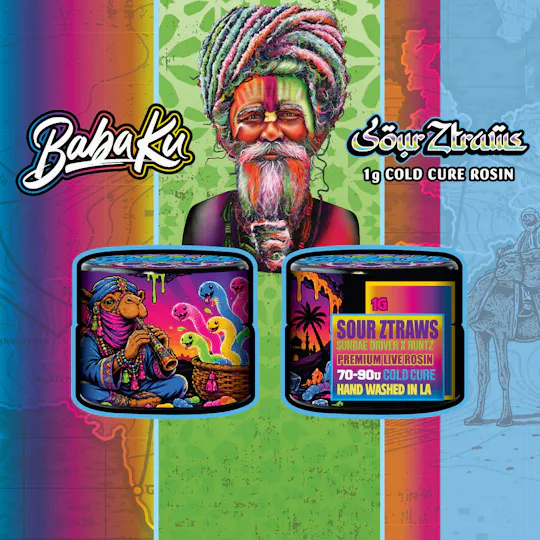 Baba Ku Farms - Baba Ku Farms | Sour Ztraws | Cold Cure Rosin | 1g - 1