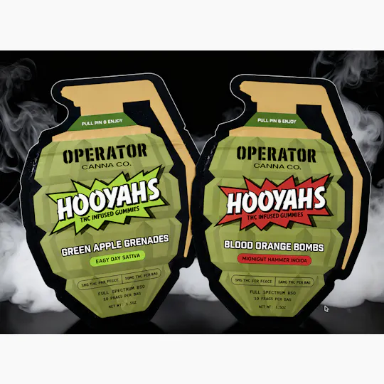 Operator Canna Co - Hooyahs | Green Apple Grenades | Gummies | 100mg | 10ct | 10mg/ea - 1