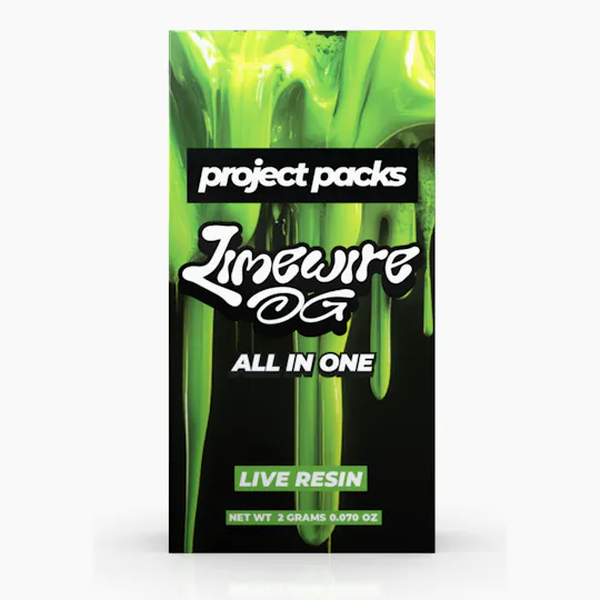 Project Packs - Limewire OG | Live Resin Disposable | 2g - 1