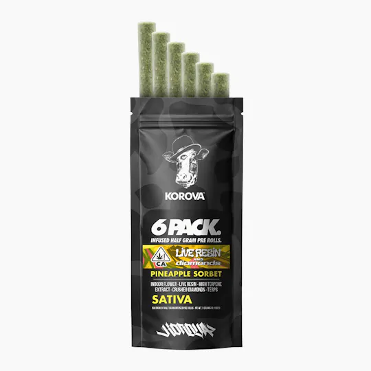 Korova - Pineapple Sorbet - Sativa - 6 Pack Infused Pre Rolls - 1