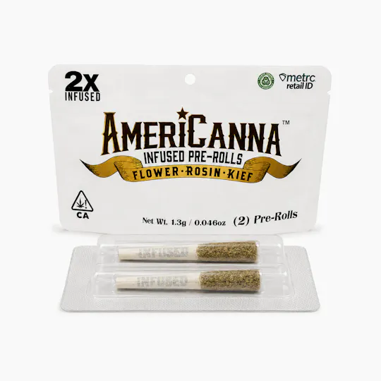 AmeriCanna - Banana Punch 2X Rosin Infused 2pk Pre-rolls (1.3g) - 1