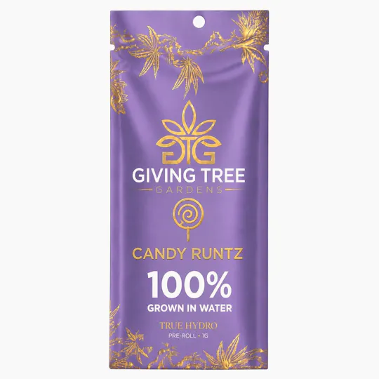 Giving Tree Gardens - Candy Runtz – 1G Pre-Roll | 100% WATER GROWN • TRUE HYDRO - 1