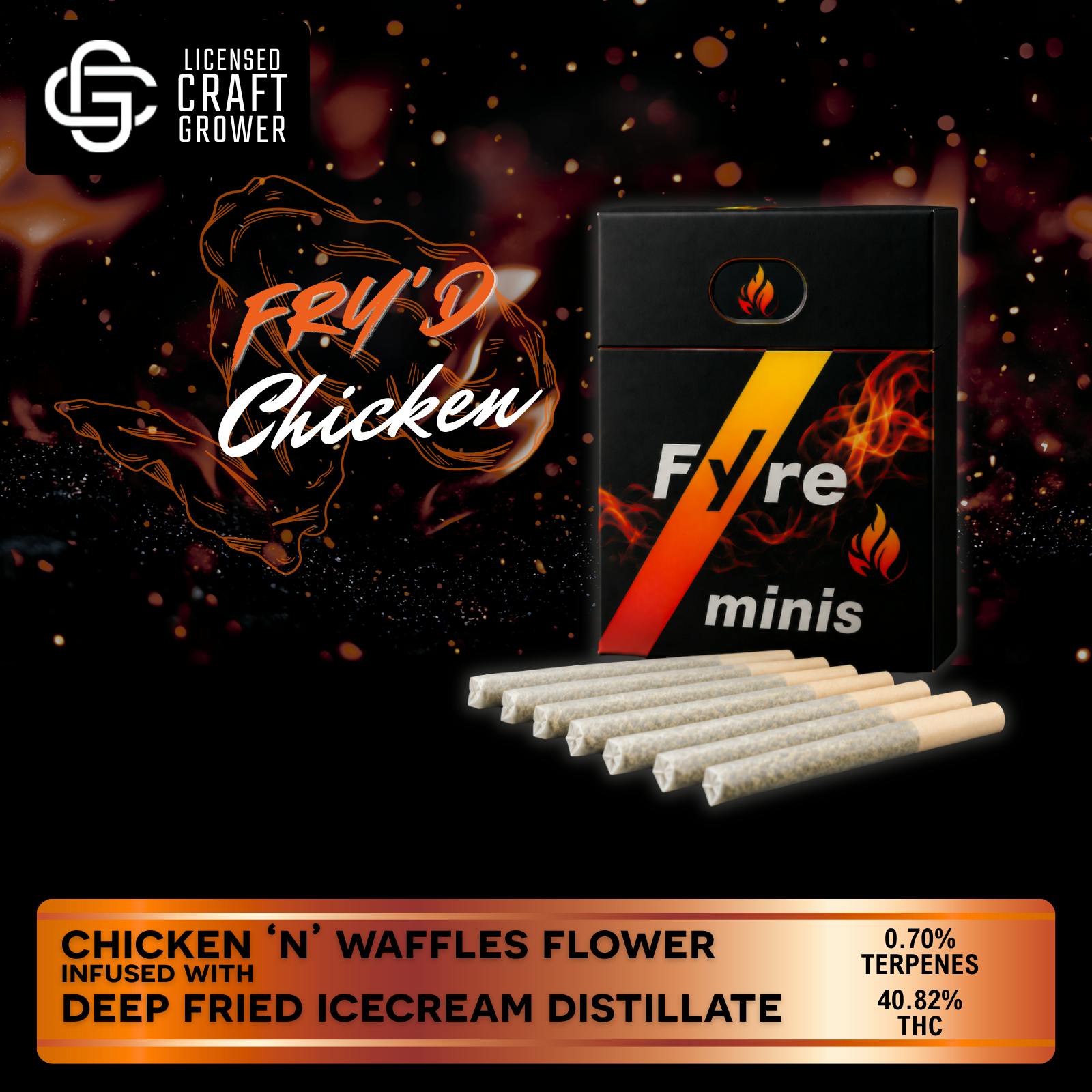 Realeaf Botanicals - Fyre Lyte Fry'd Chicken Infused Pre-Rolls 8-Pack 2.4g - 1