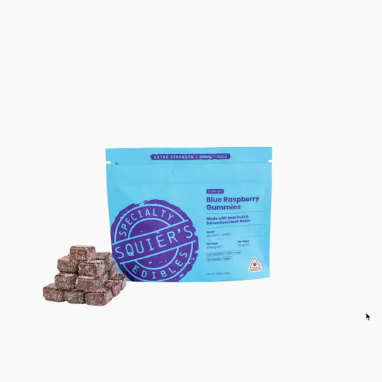 Squier's Specialty Edibles - Blue Raspberry - 200mg THC Hash Rosin - Gummies - 1