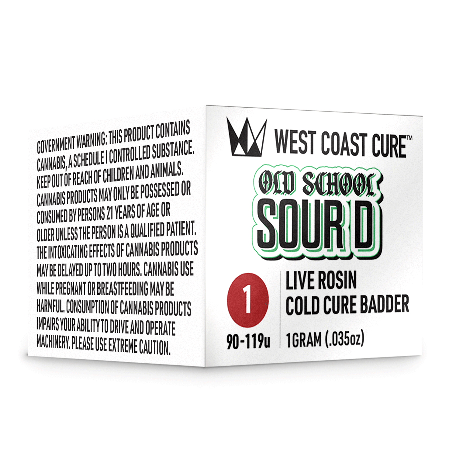 West Coast Cure - Old School Sour D - 1G Live Rosin Cold Cure Badder - Tier 1 - 1