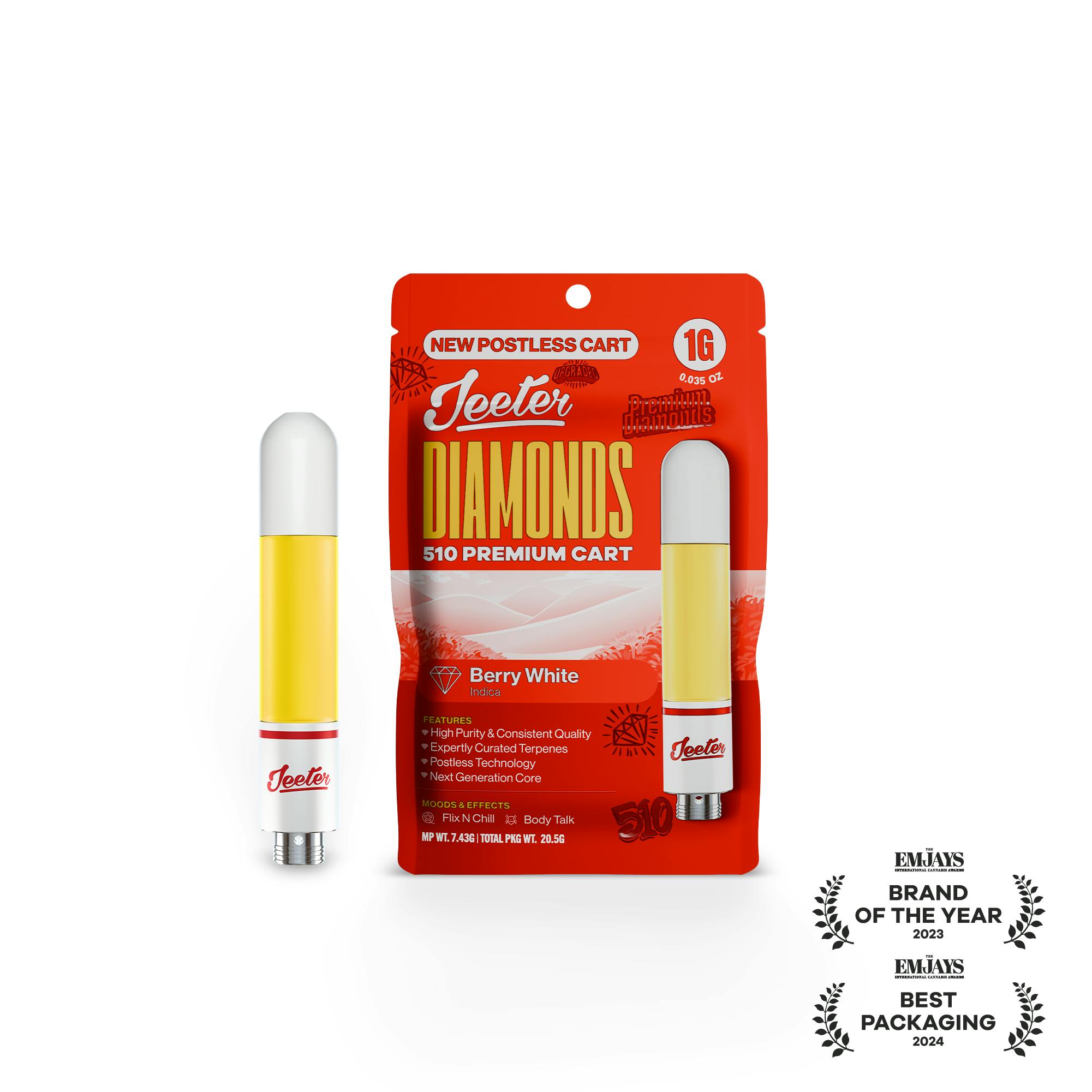 Jeeter - Jeeter | Berry White | Diamonds 510 Premium Cartridge | 1g - 1