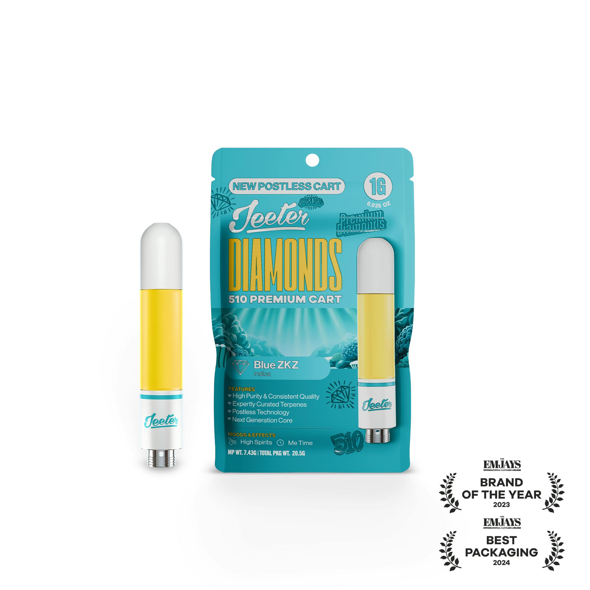 Jeeter - Jeeter | Blue ZKZ | Diamonds 510 Premium Cartridge | 1g - 1