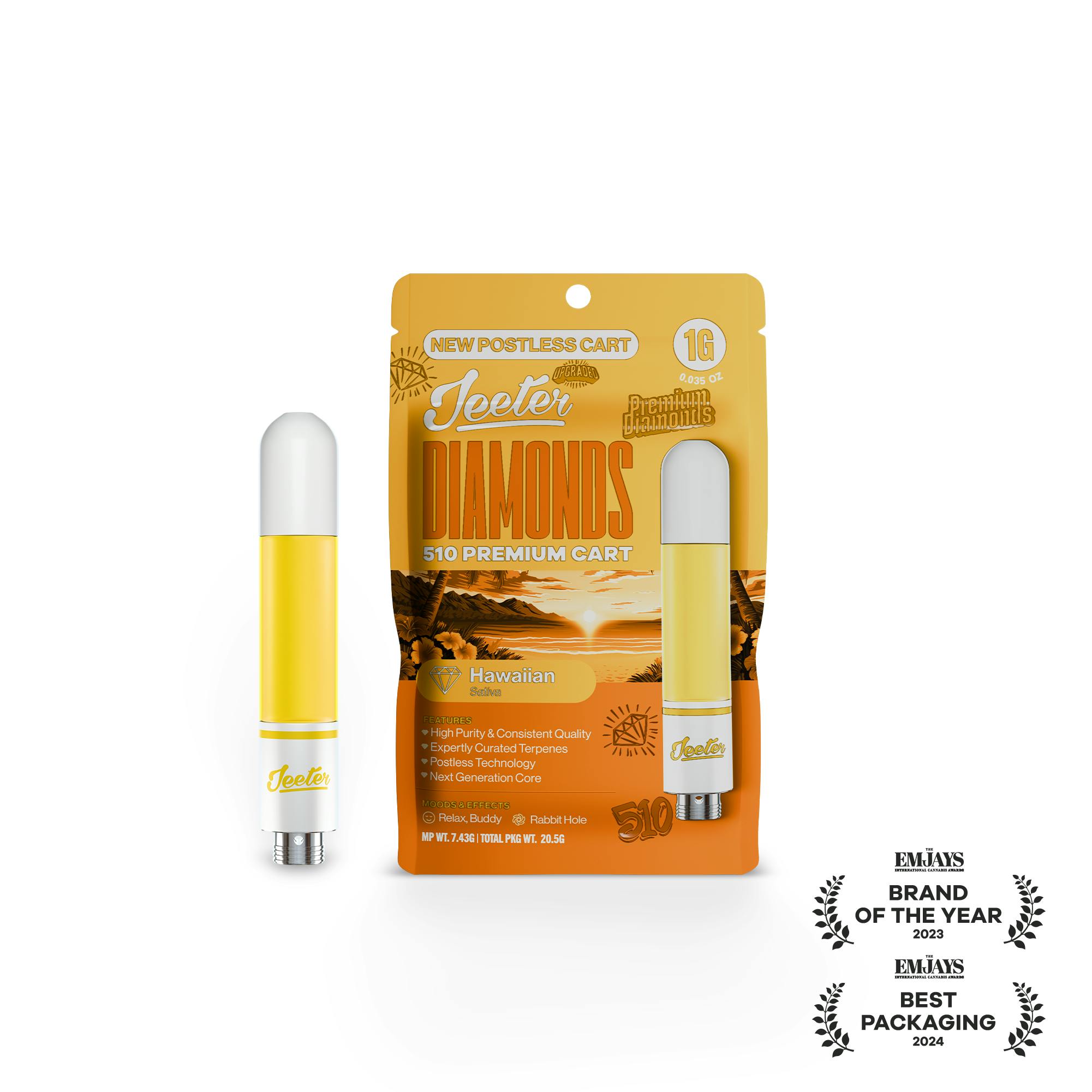 Jeeter - Jeeter | Hawaiian | Diamonds 510 Premium Cartridge | 1g - 1
