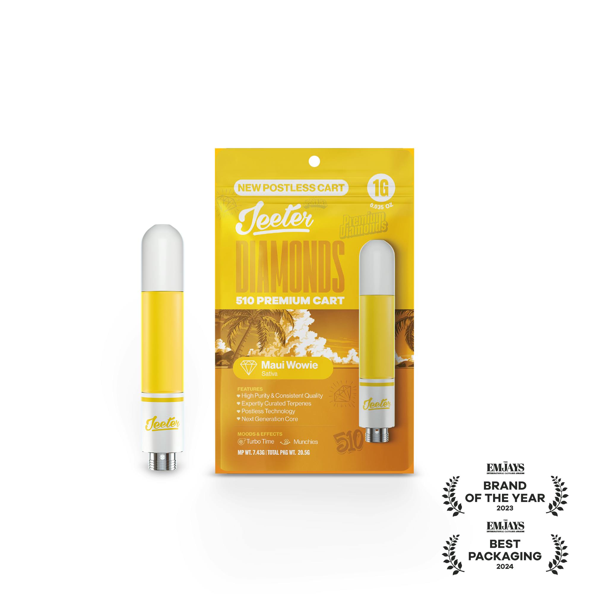 Jeeter - Jeeter | Maui Wowie | Diamonds 510 Premium Cartridge | 1g - 1