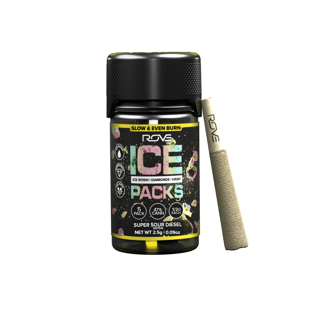 ROVE - Super Sour Diesel | Infused Ice Packs (Rosin, Hash, and Diamonds) | 5x 0.5g - 1