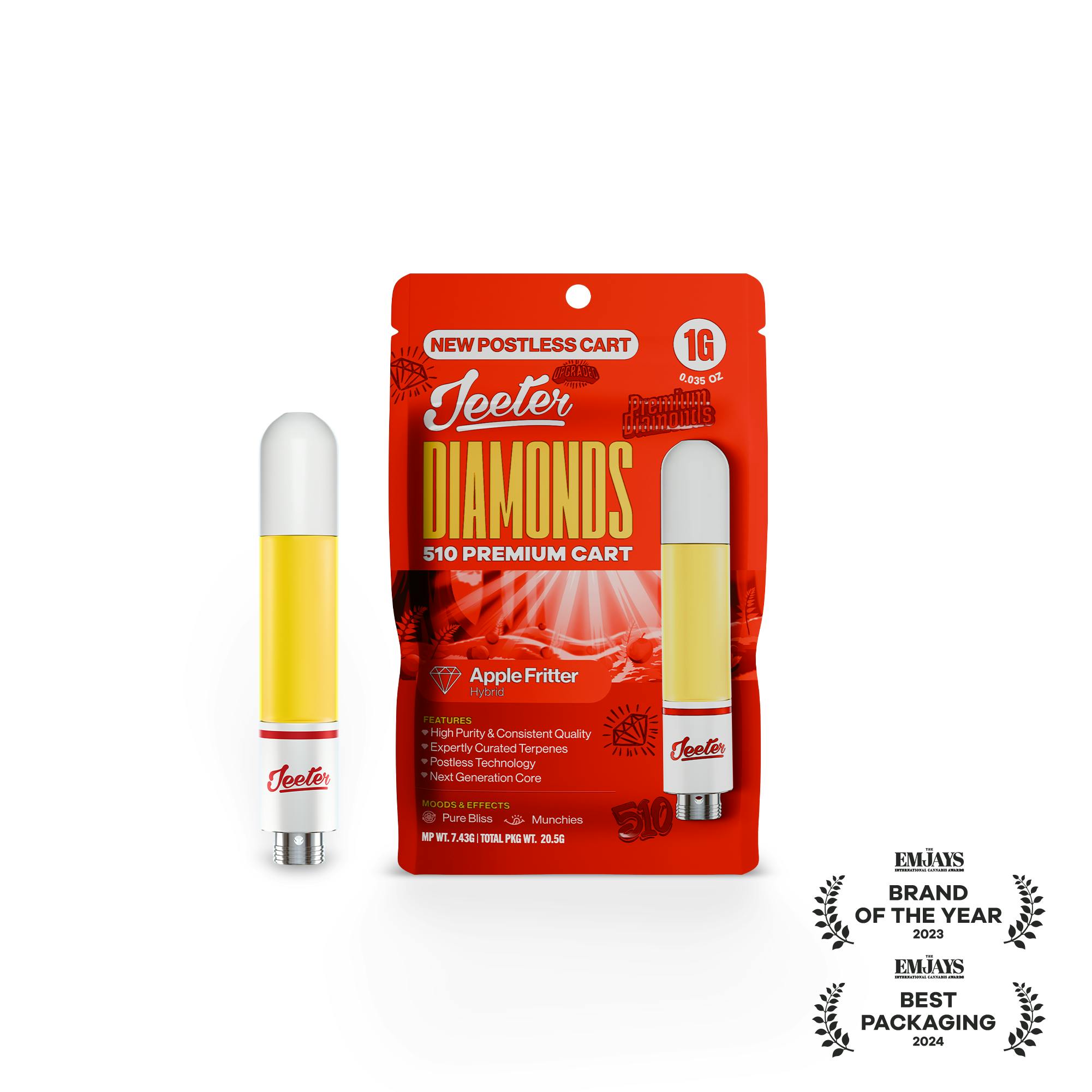 Jeeter - Jeeter | Apple Fritter | Diamonds 510 Premium Cartridge | 1g - 1