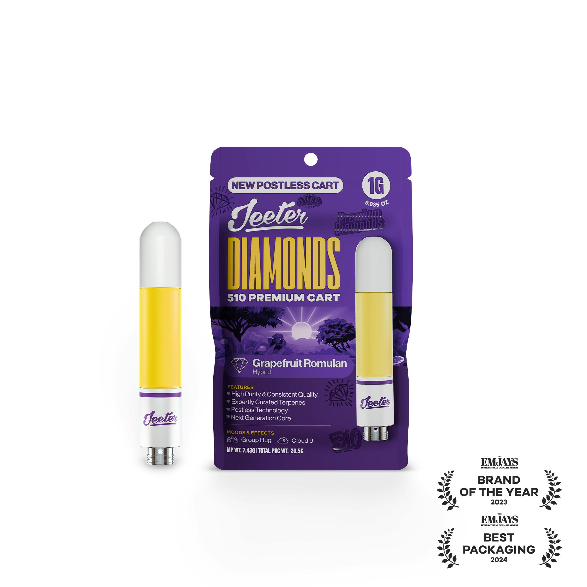 Jeeter - Jeeter | Grapefruit Romulan | Diamonds 510 Premium Cartridge | 1g - 1