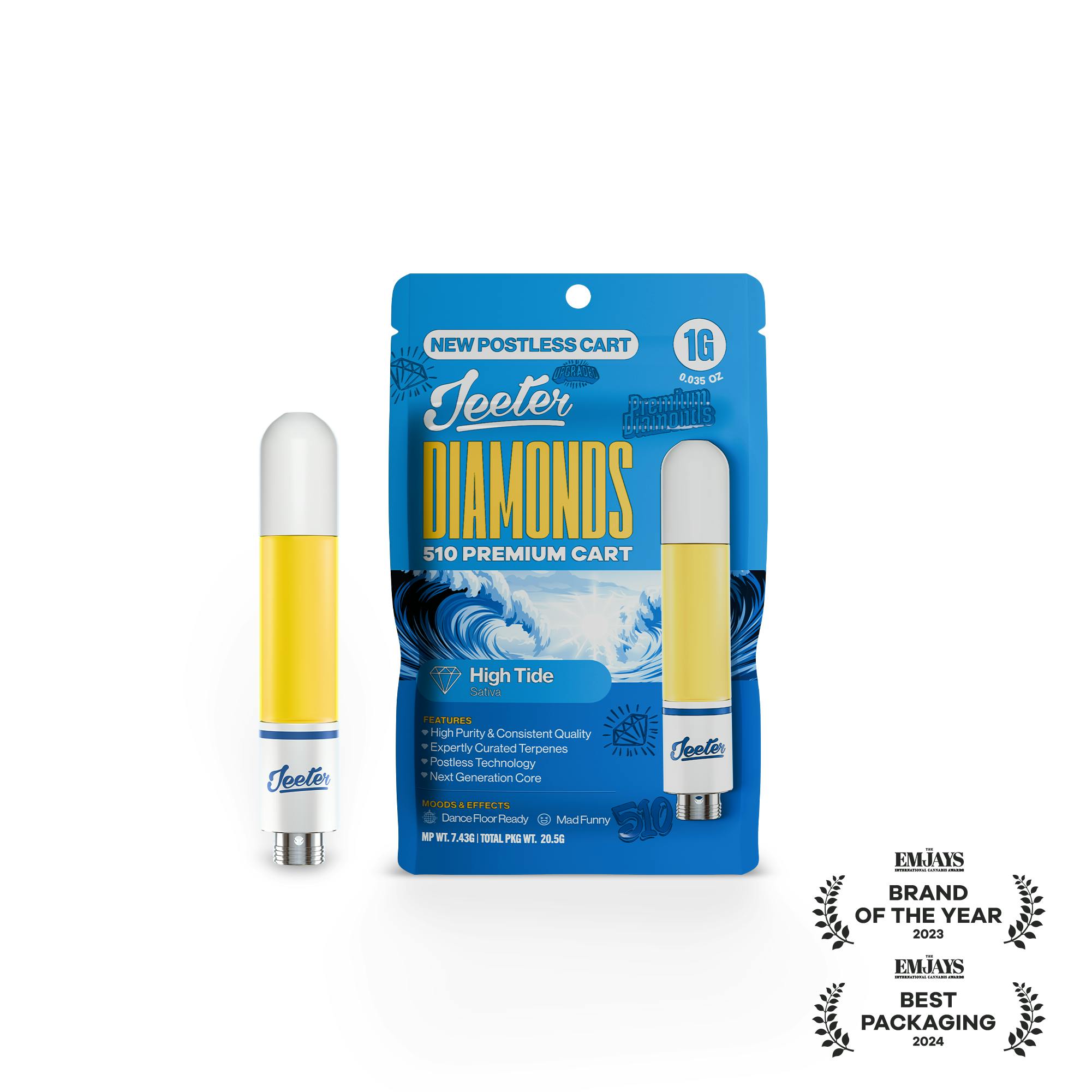 Jeeter - Jeeter | High Tide | Diamonds 510 Premium Cartridge | 1g - 1
