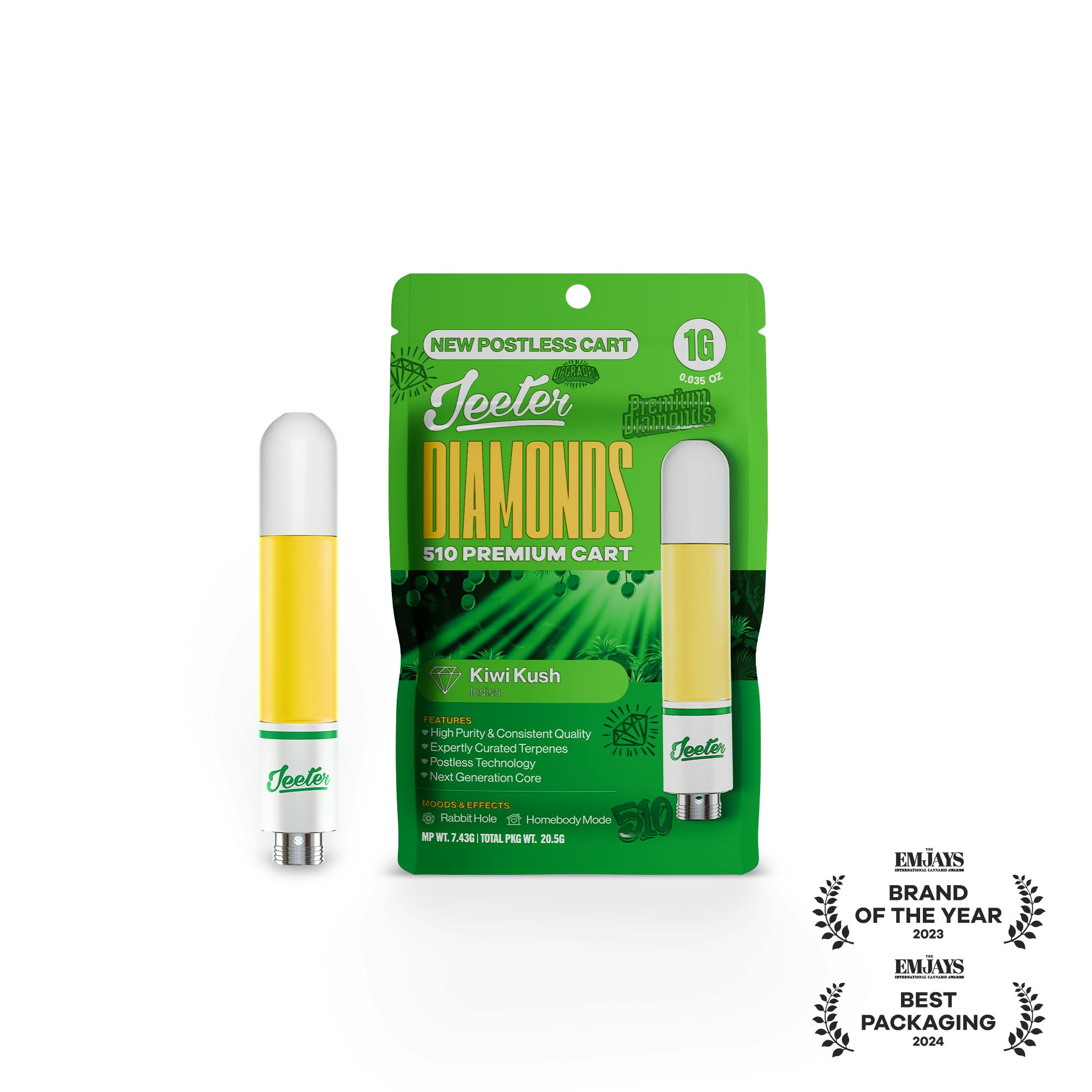 Jeeter - Jeeter | Kiwi Kush | Diamonds 510 Premium Cartridge | 1g - 1