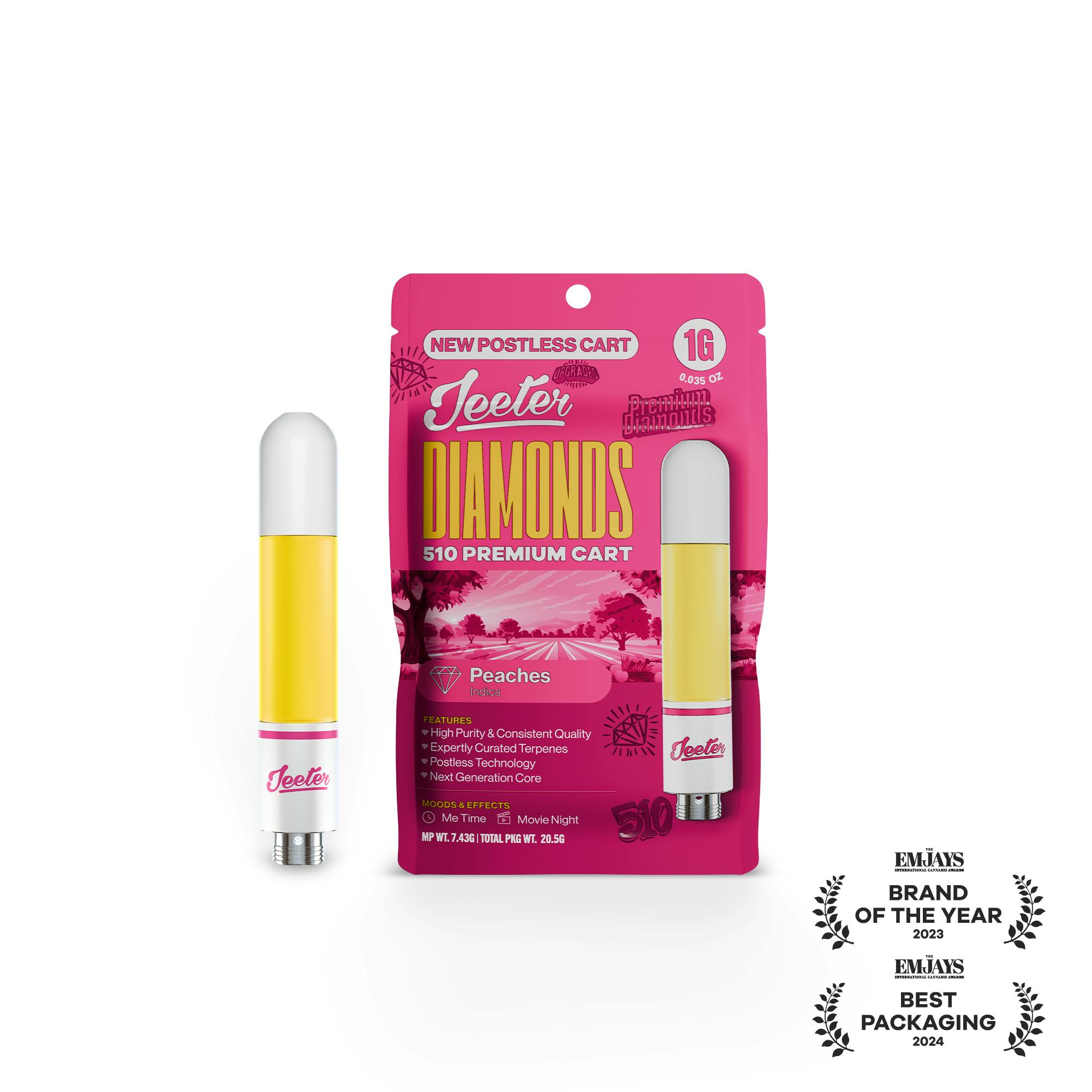 Jeeter - Jeeter | Peaches | Diamonds 510 Premium Cartridge | 1g - 1