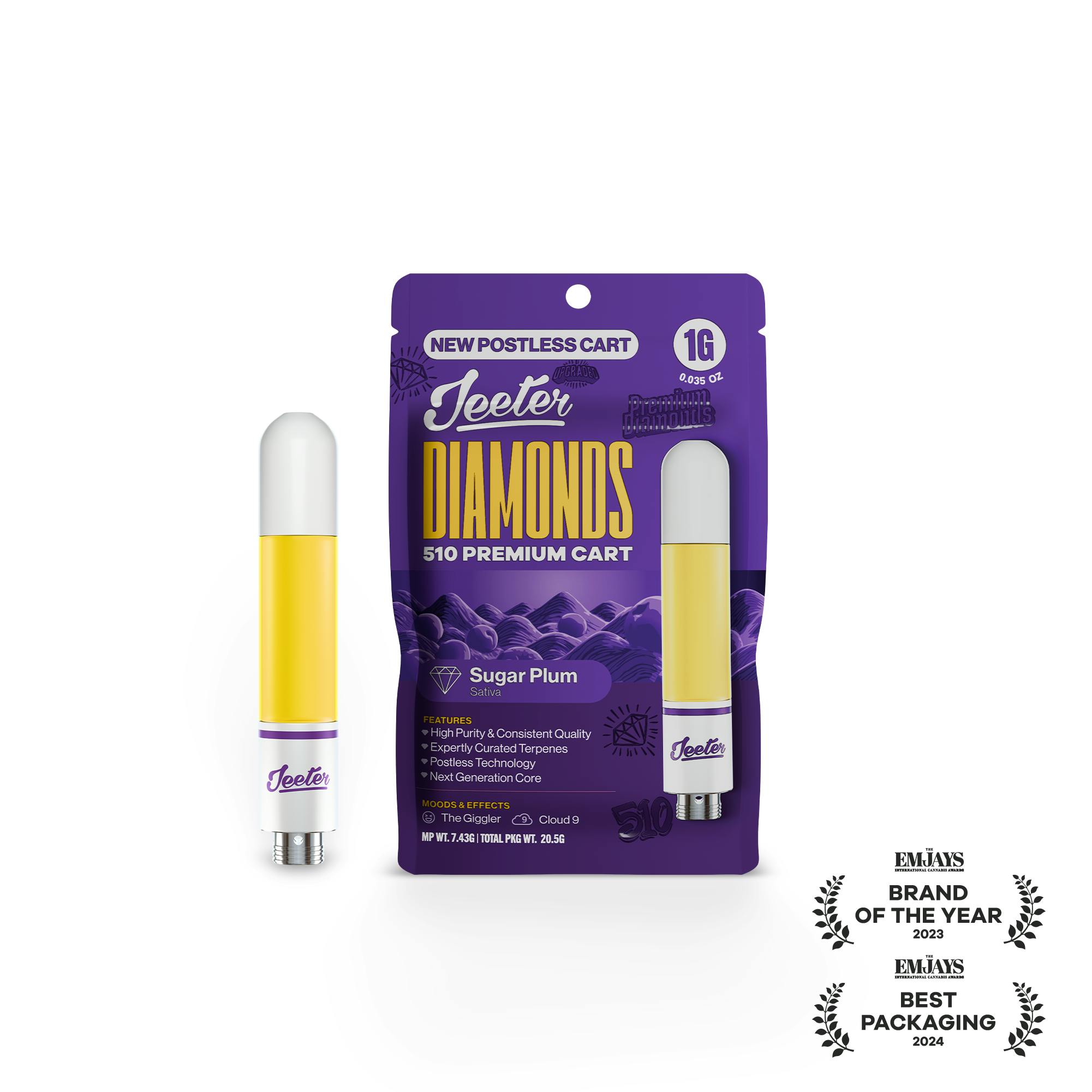 Jeeter - Jeeter | Sugar Plum | Diamonds 510 Premium Cartridge | 1g - 1