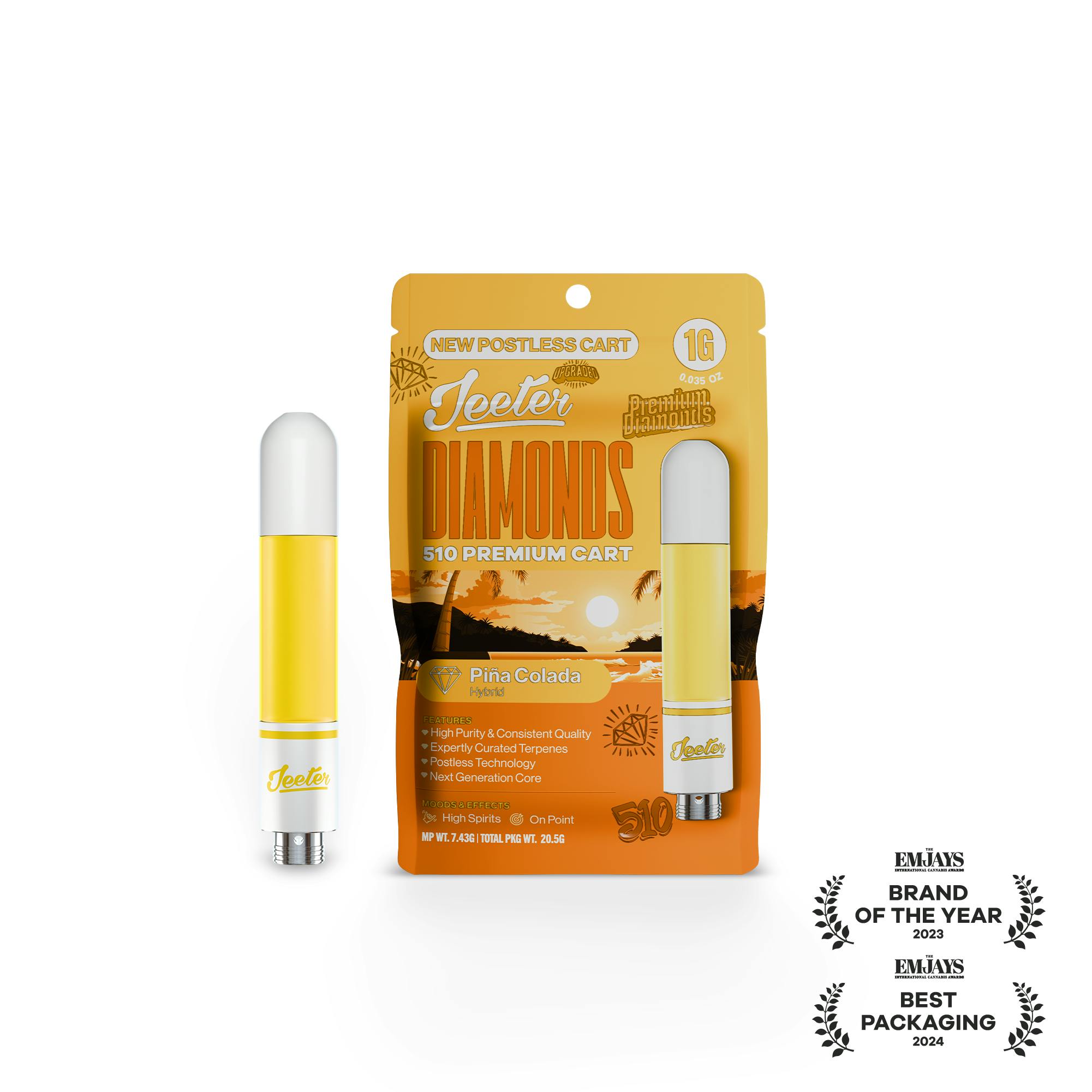 Jeeter - Jeeter | Pina Colada | Diamonds 510 Premium Cartridge | 1g - 1