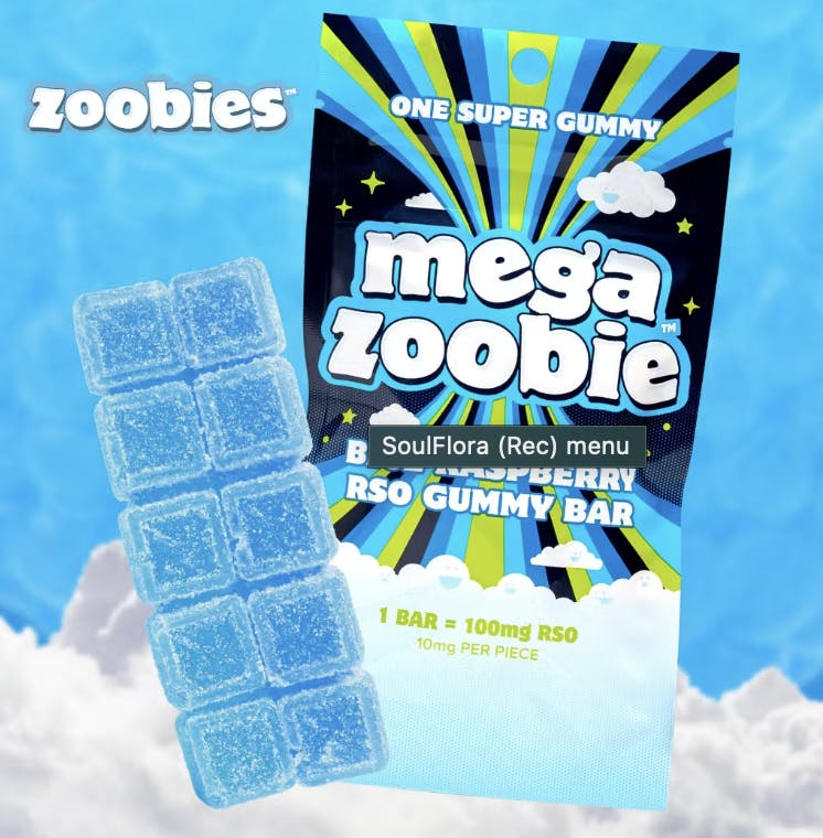 Zoobies - Mega Zoobie | Blue Rasberry RSO Gummies | 10mg each | 10 pk - 1