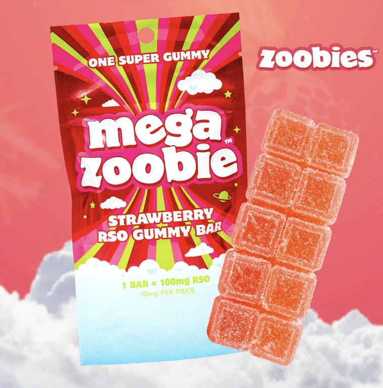 Zoobies - Mega Zoobie | Strawberry RSO Gummies | 10mg each | 10 pk - 1