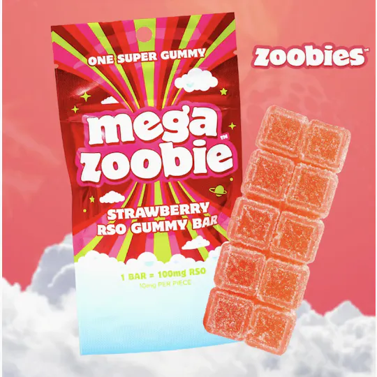 Zoobies - Mega Zoobie | Strawberry RSO Gummies | 10mg each | 10 pk - 1