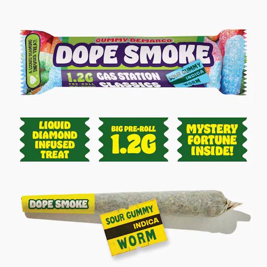 Gummy Demarco - DOPE SMOKE | Sour Gummy Worm | Liquid Diamond Infused Joint | 1.2G - 1