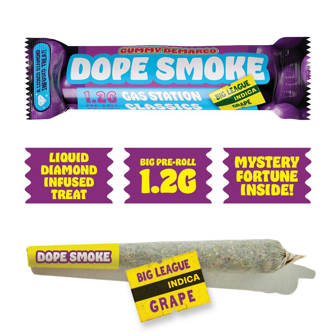 Gummy Demarco - DOPE SMOKE | Big League Grape | Liquid Diamond Infused Joint | 1.2G - 1
