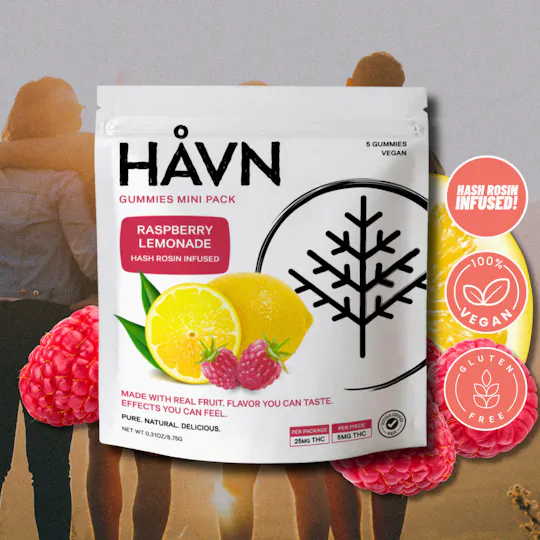 HAVN - Raspberry Lemonade Gummies | 25mg | 5ct | 5mg/ea - 1