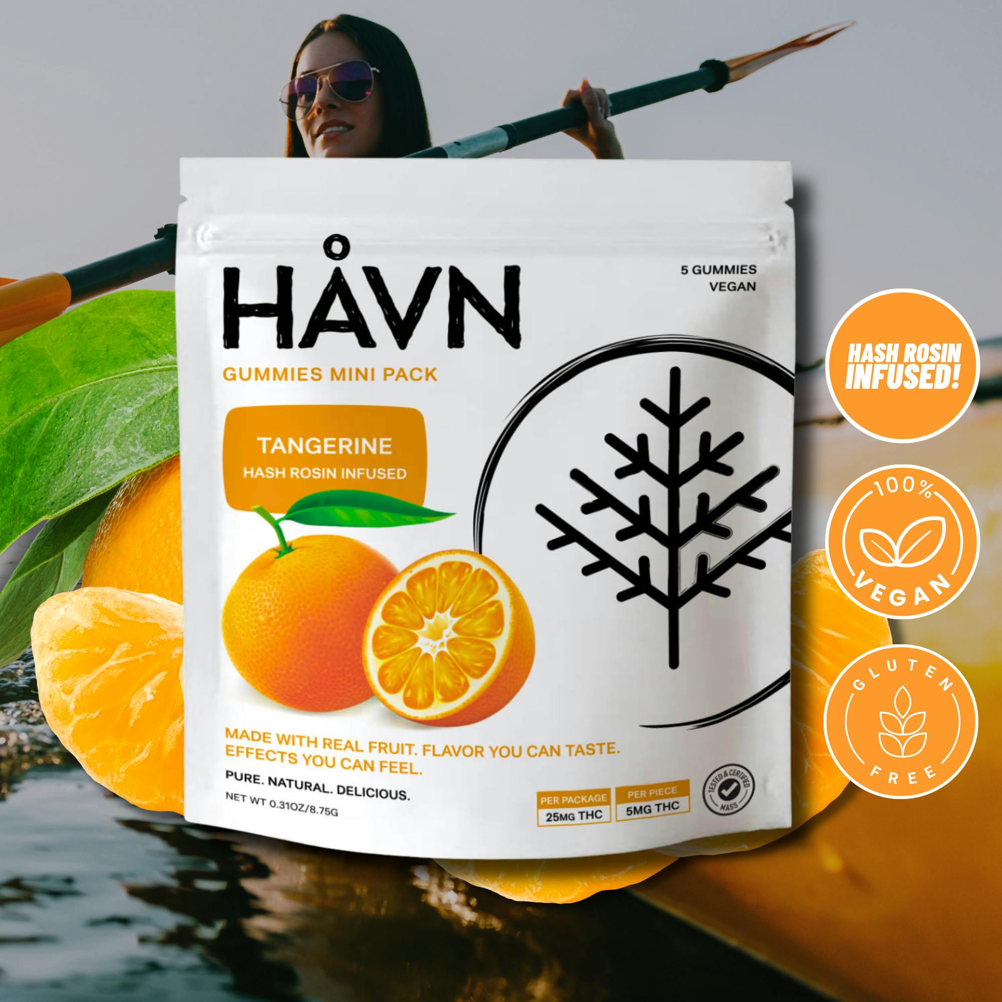 HAVN - Tangerine Gummies | 25mg | 5ct | 5mg/ea - 1