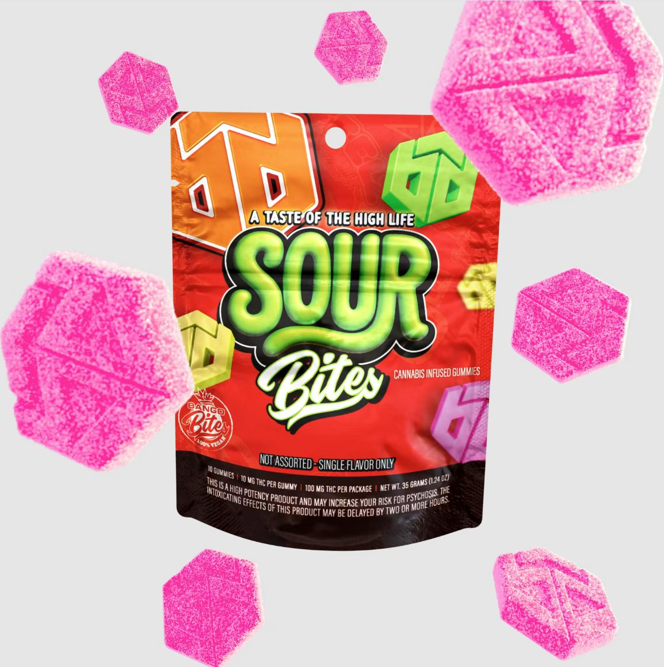 Bango Distribution - Bango Bites | Sour Watermelon Gummies | 100mg | 10ct | 10mg/ea - 1