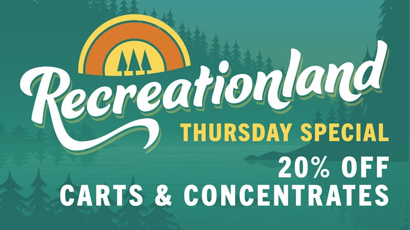 Recreationland 20% off Carts & Concentrates