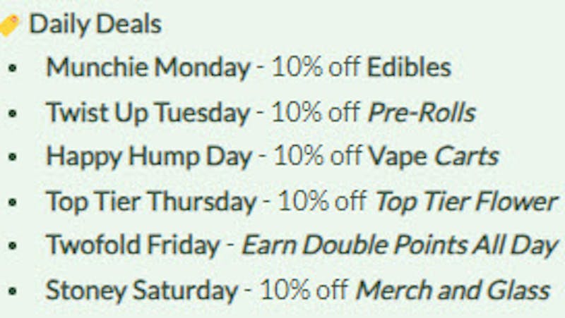 True North Dispensary Weekly Deals
