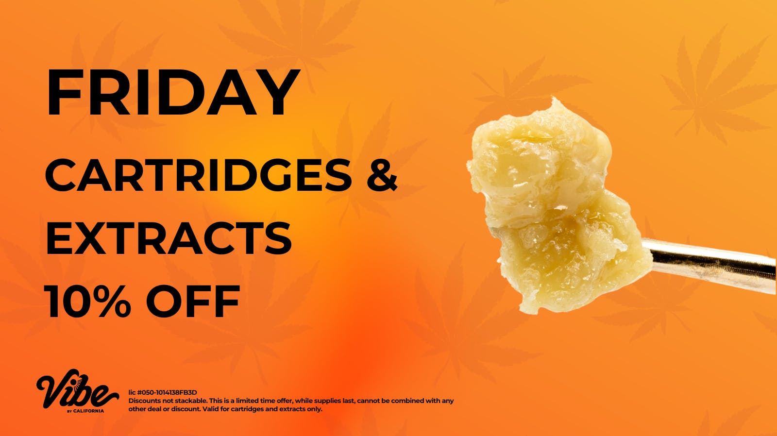 VIBE | Amberlight 10% Off Cartridges and Extracts
