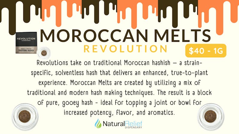 Natural Relief Dispensary $40 Moroccan Melts - Revolution