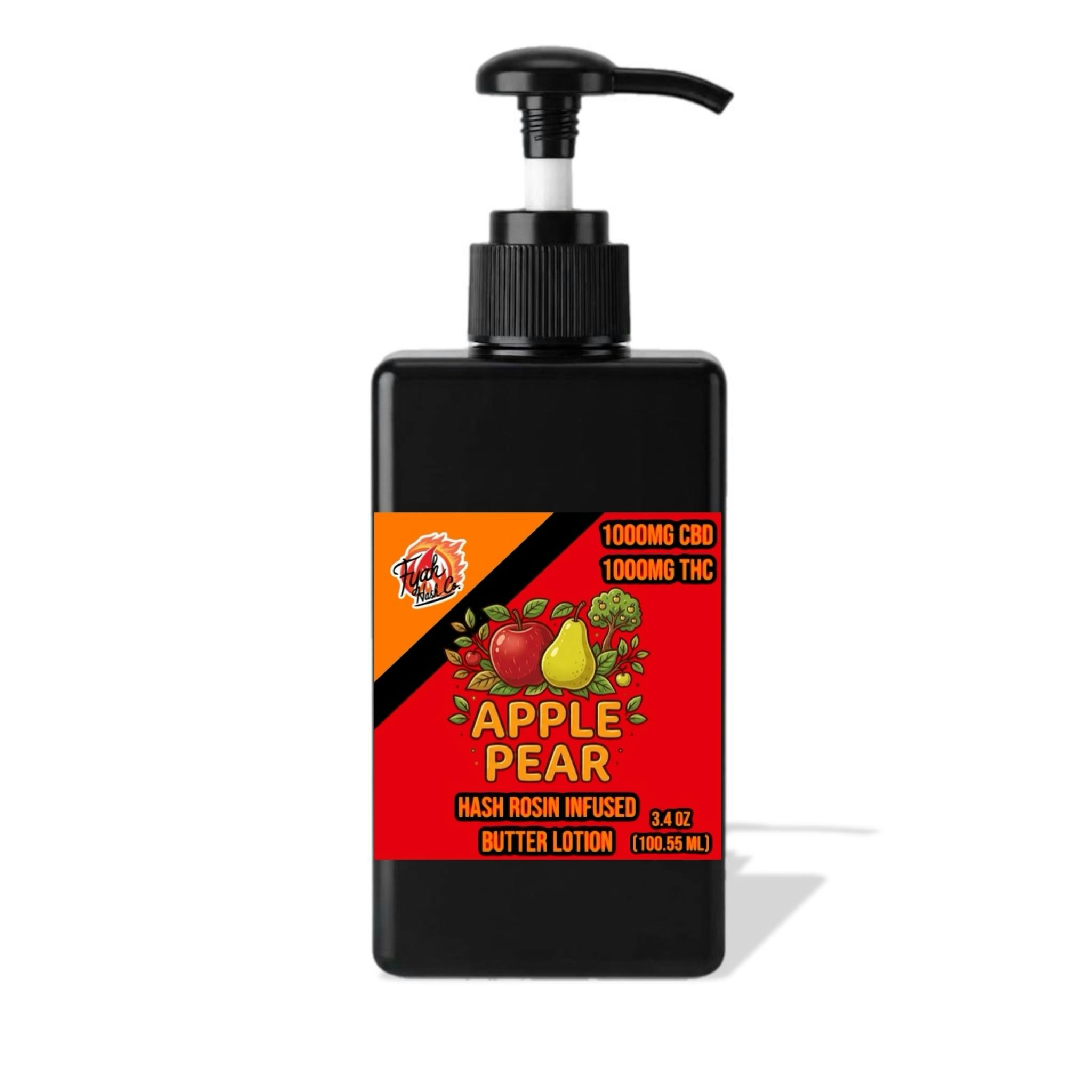 FYAH - APPLE PEAR 3.4oz Travel Size 1000mg CBD / 1000mg THC Infused Body Lotion
