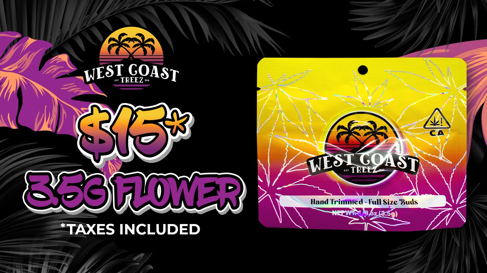 Leaf and Lion - Long Beach $15/3.5g West Coast Treez Flower