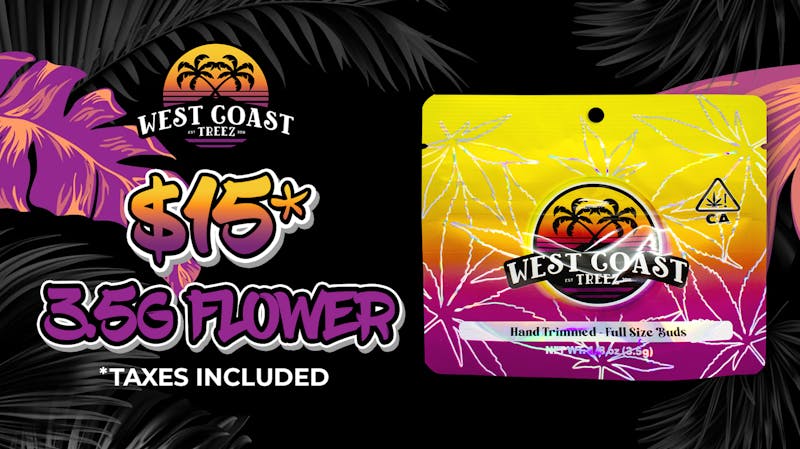 Leaf and Lion powered by Kushagram - Long Beach $15/3.5g West Coast Treez Flower
