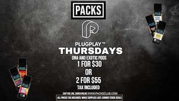 PACKS Weed Dispensary San Gabriel Valley PLUGPLAY Thursday Deal