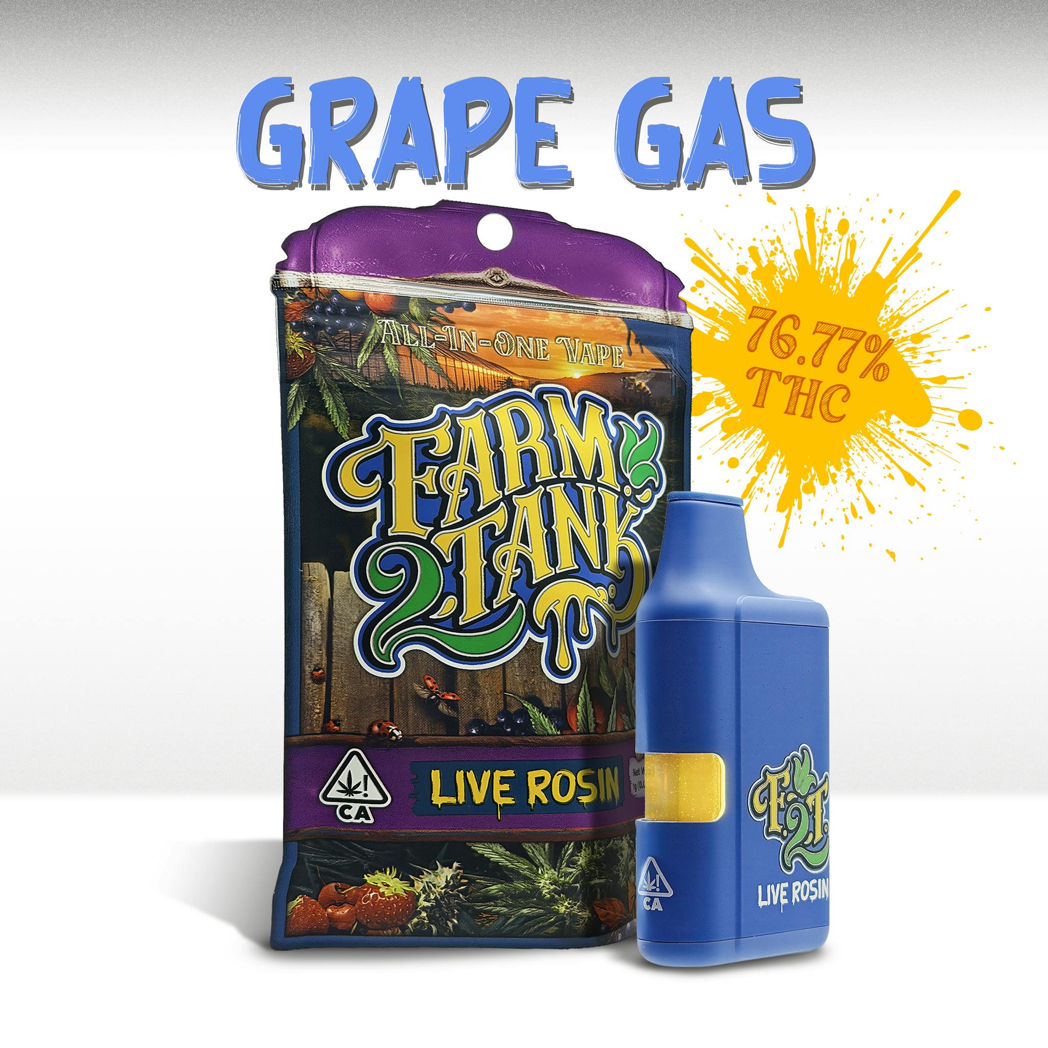 FARM 2 TANK | INDICA | GRAPE GAS | 1G | LIVE ROSIN | AIO