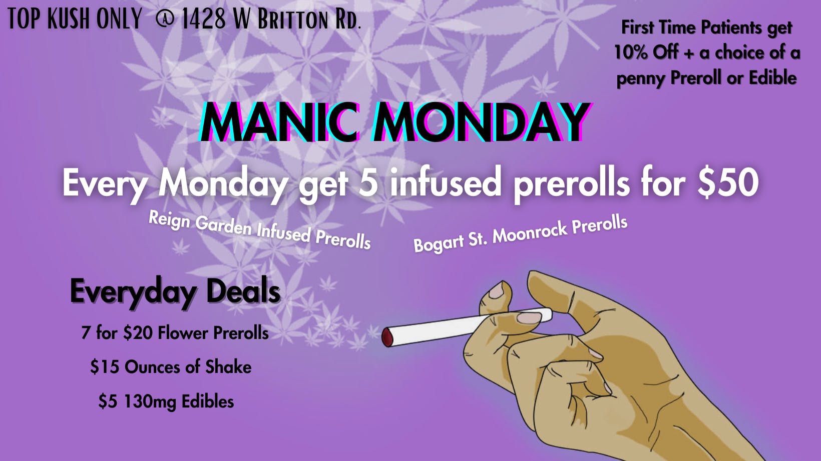 Top Kush Only 5 Infused Prerolls for $50!!