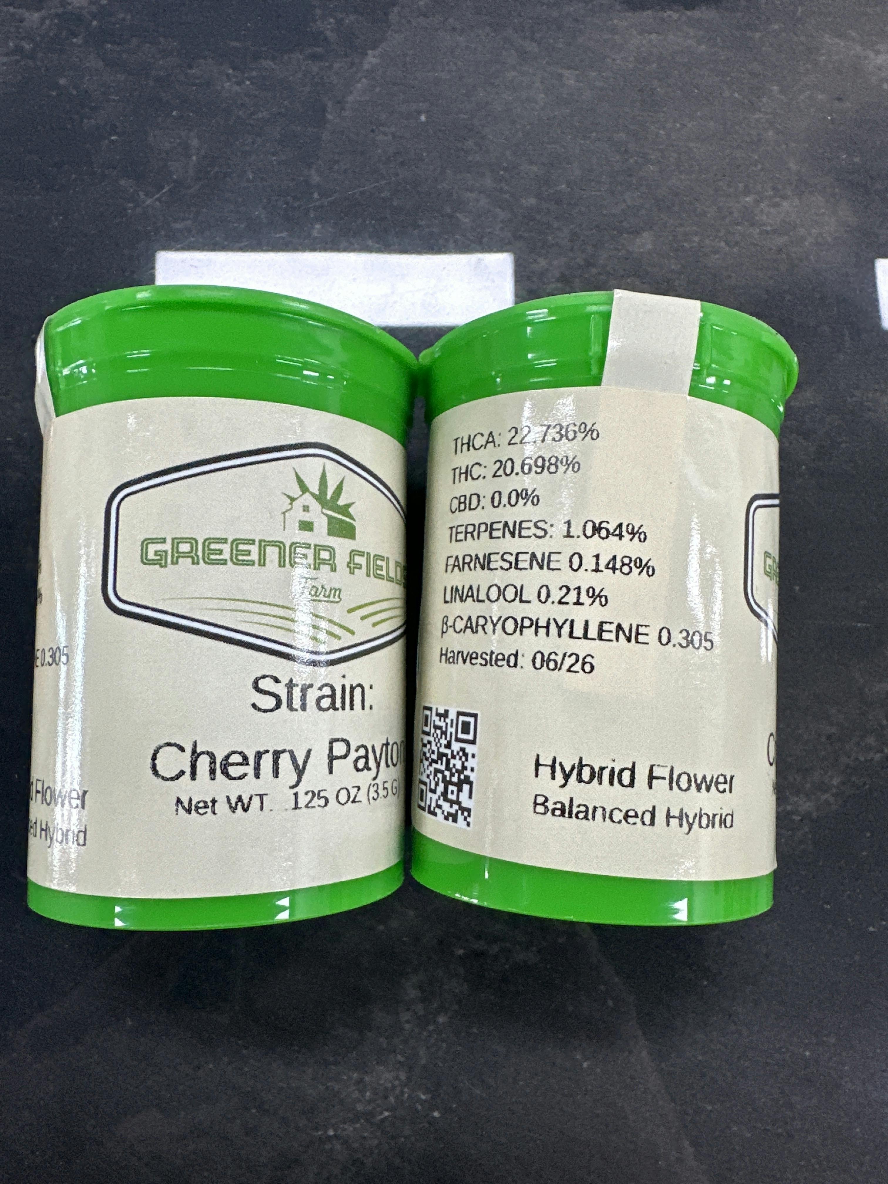 1/8th | Cherry Payton 20.7% | 3.5g Flower | GreenER Fields