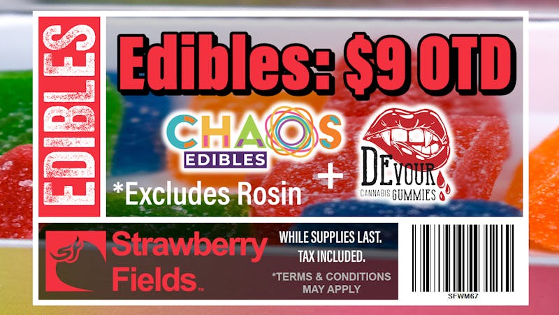 Strawberry Fields Pueblo Central $9 OTD Chaos and Devour Edibles!
