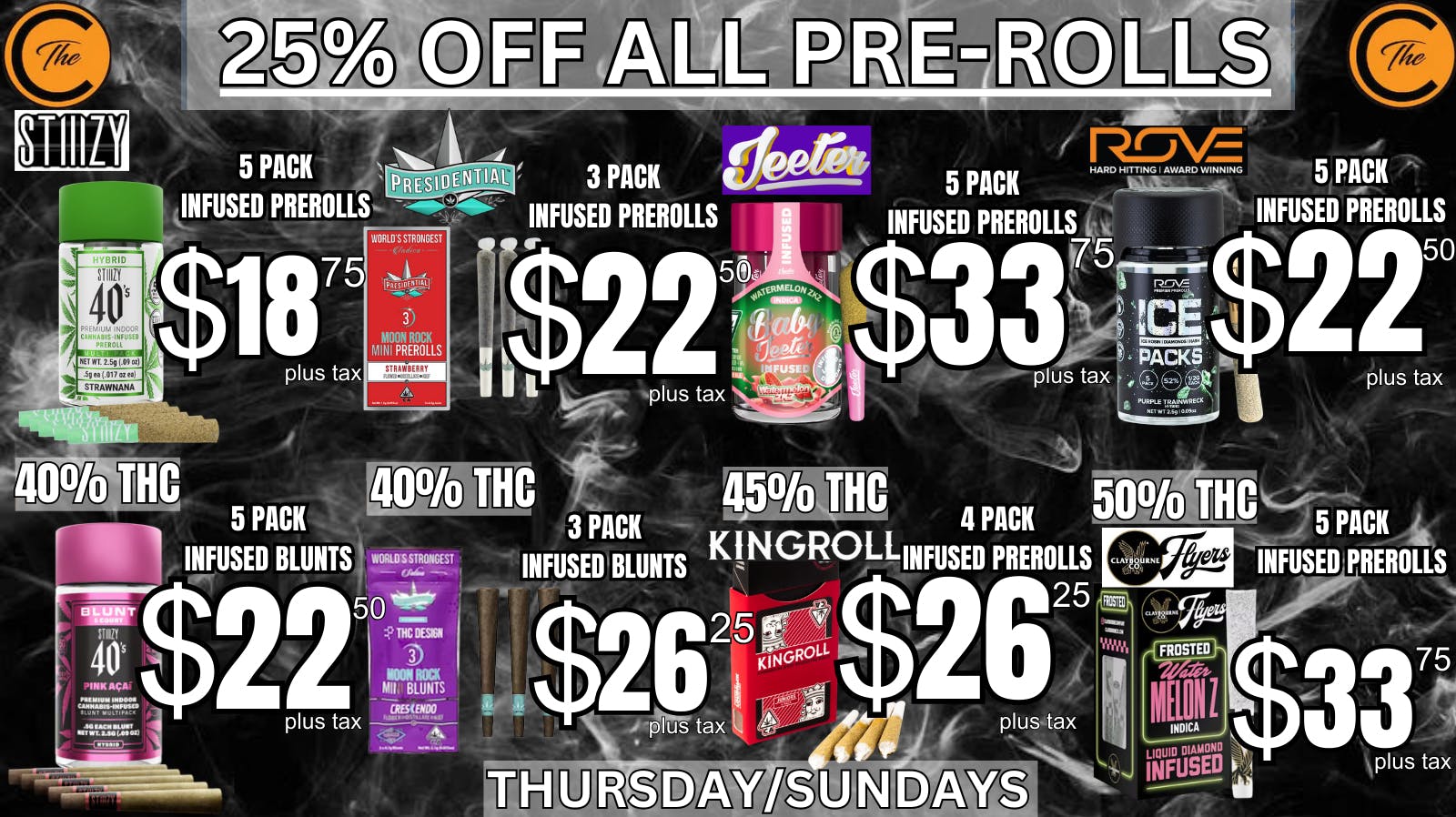 The Clinik 25% OFF ALL PREROLLS🔥