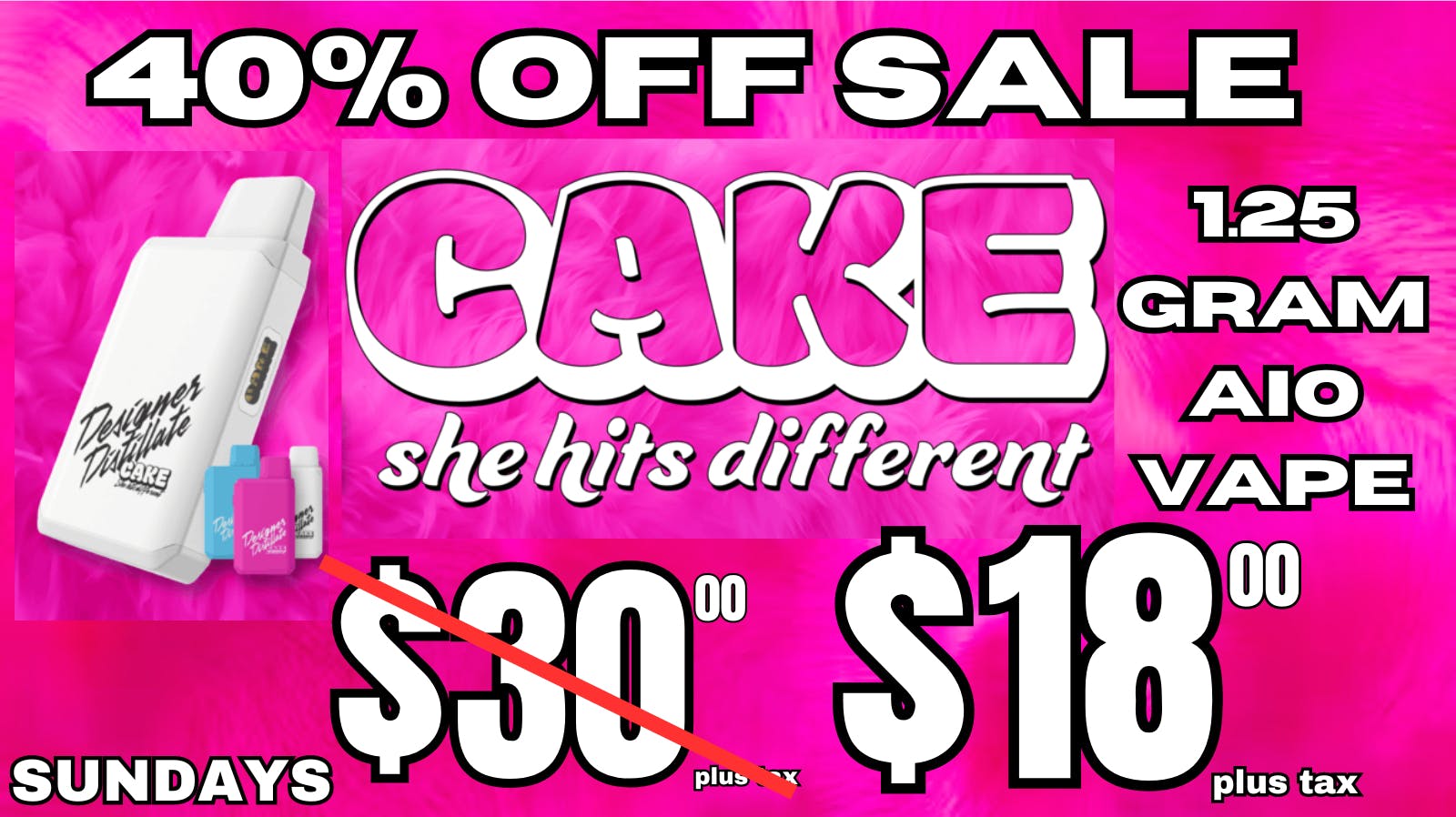 The Clinik 40% OFF CAKE VAPE DISPOSABLES!🔥