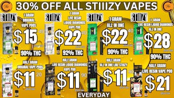 The Clinik 30% OFF ALL STIIIZY VAPES🔥