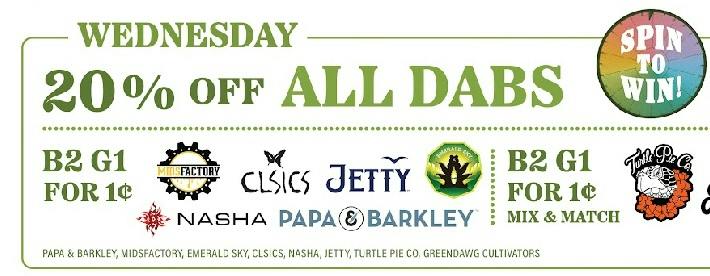 Marina Greens Wednesday B2G1 Deals