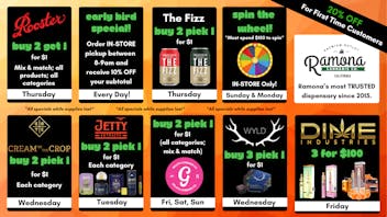 Ramona Cannabis Company 😎SUPER SAVINGS🎉$1 DAILY DEALS